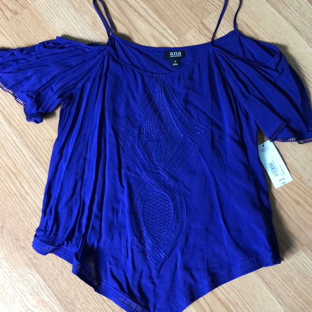 Purple Cold Shoulder Blouse - NEW
